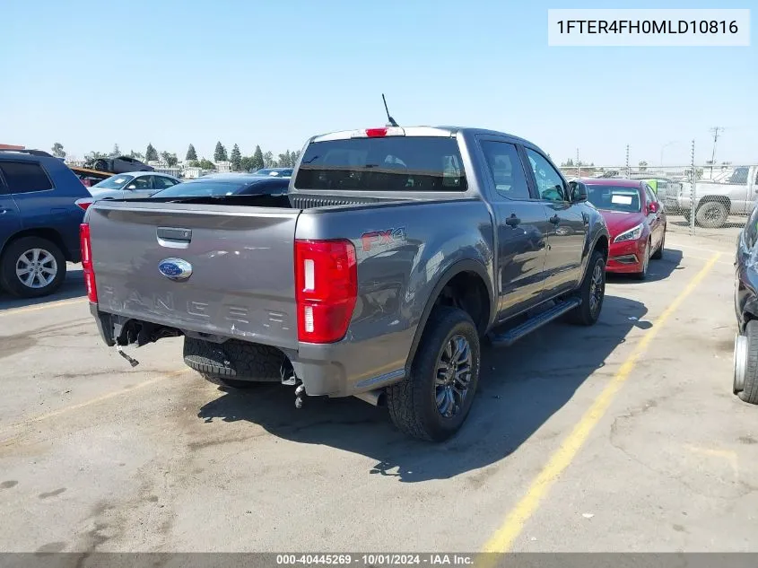 2021 Ford Ranger Xl/Xlt/Lariat VIN: 1FTER4FH0MLD10816 Lot: 40445269