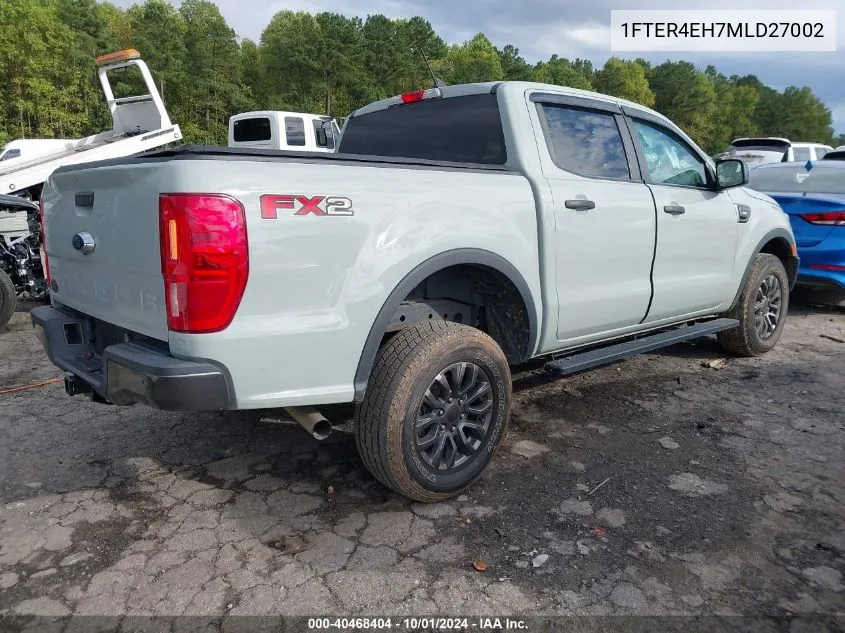 2021 Ford Ranger Xlt VIN: 1FTER4EH7MLD27002 Lot: 40468404