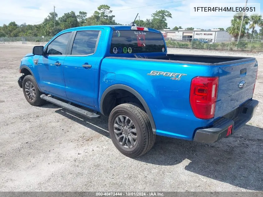 2021 Ford Ranger Xl/Xlt/Lariat VIN: 1FTER4FH4MLE06951 Lot: 40473444