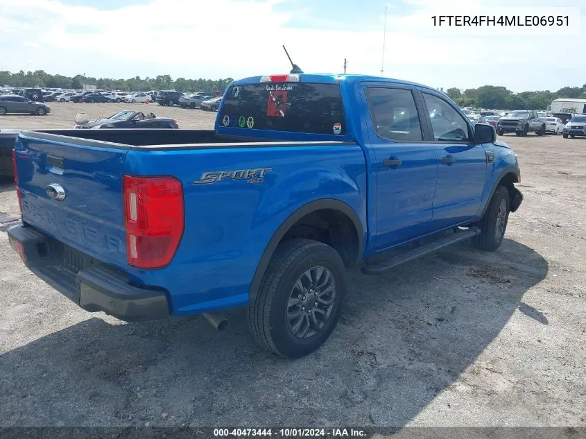 2021 Ford Ranger Xl/Xlt/Lariat VIN: 1FTER4FH4MLE06951 Lot: 40473444