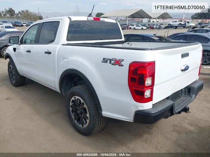 2021 Ford Ranger Xl VIN: 1FTER4EH5MLD70060 Lot: 40524269