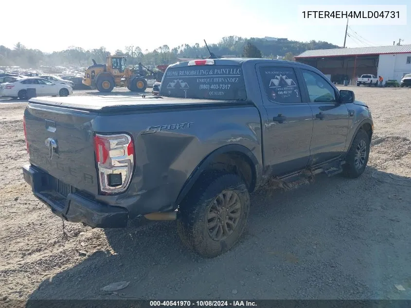 2021 Ford Ranger Xlt VIN: 1FTER4EH4MLD04731 Lot: 40541970