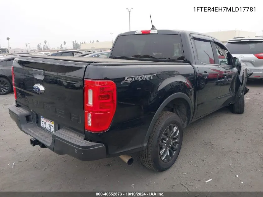 2021 Ford Ranger Xl/Xlt/Lariat VIN: 1FTER4EH7MLD17781 Lot: 40552873