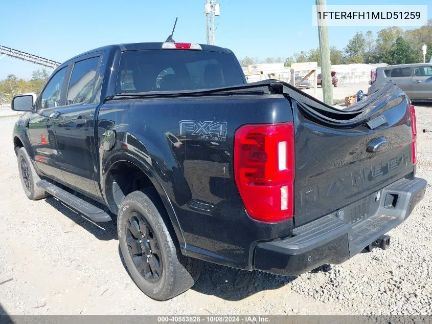 2021 Ford Ranger Xlt VIN: 1FTER4FH1MLD51259 Lot: 40553828