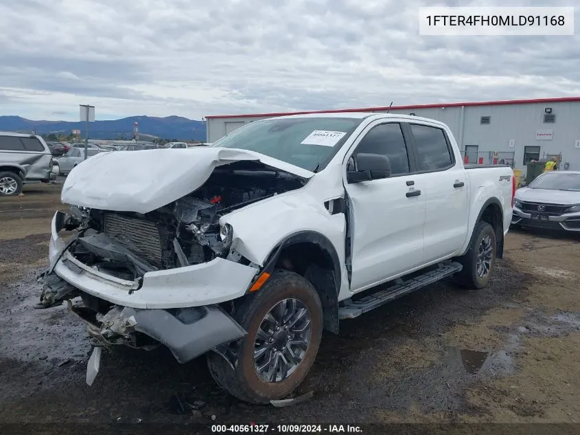 2021 Ford Ranger Xlt VIN: 1FTER4FH0MLD91168 Lot: 40561327