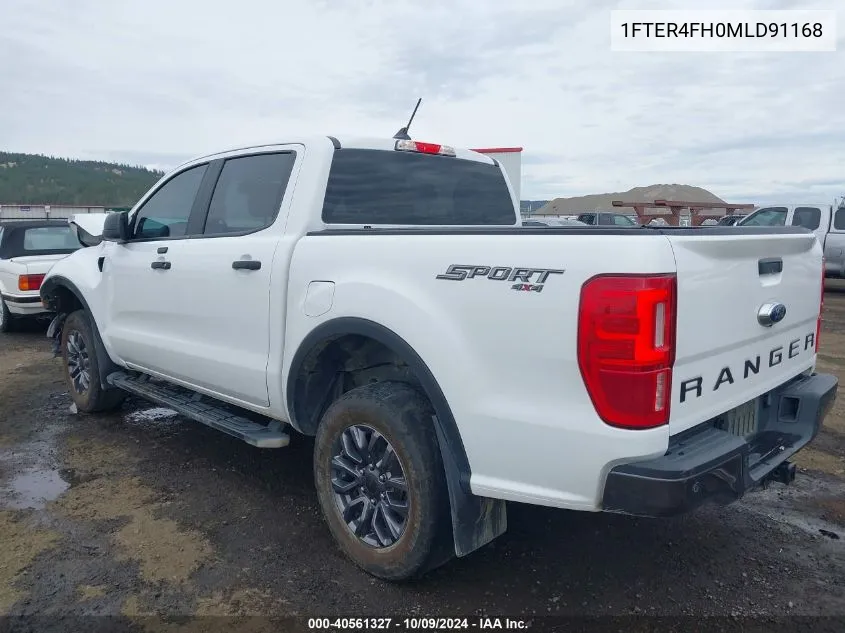 2021 Ford Ranger Xlt VIN: 1FTER4FH0MLD91168 Lot: 40561327