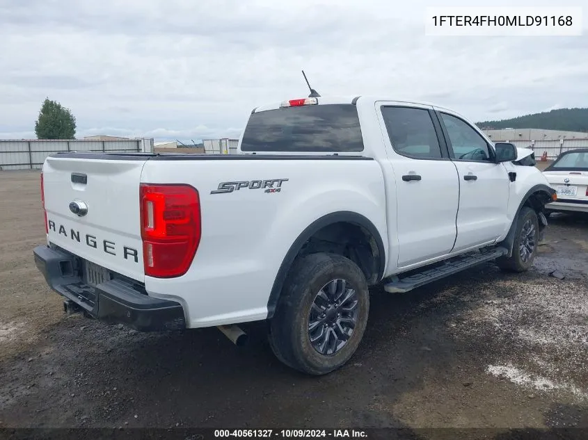 2021 Ford Ranger Xlt VIN: 1FTER4FH0MLD91168 Lot: 40561327