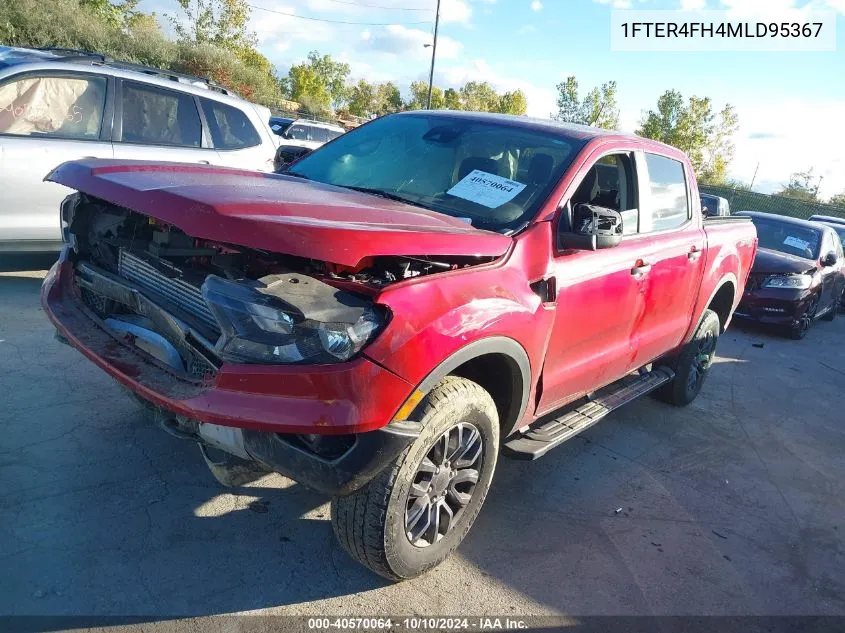 2021 Ford Ranger Xlt VIN: 1FTER4FH4MLD95367 Lot: 40570064