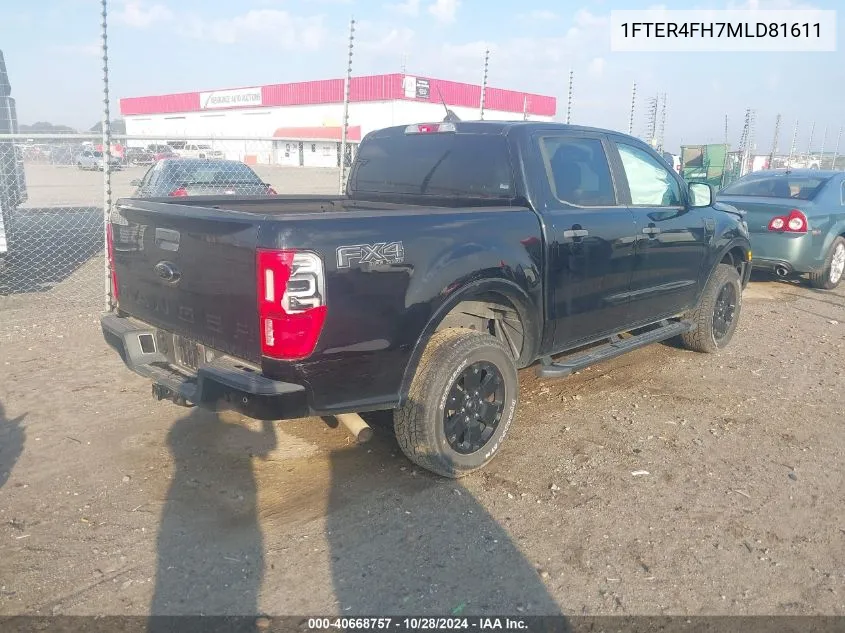 2021 Ford Ranger Xl/Xlt/Lariat VIN: 1FTER4FH7MLD81611 Lot: 40668757