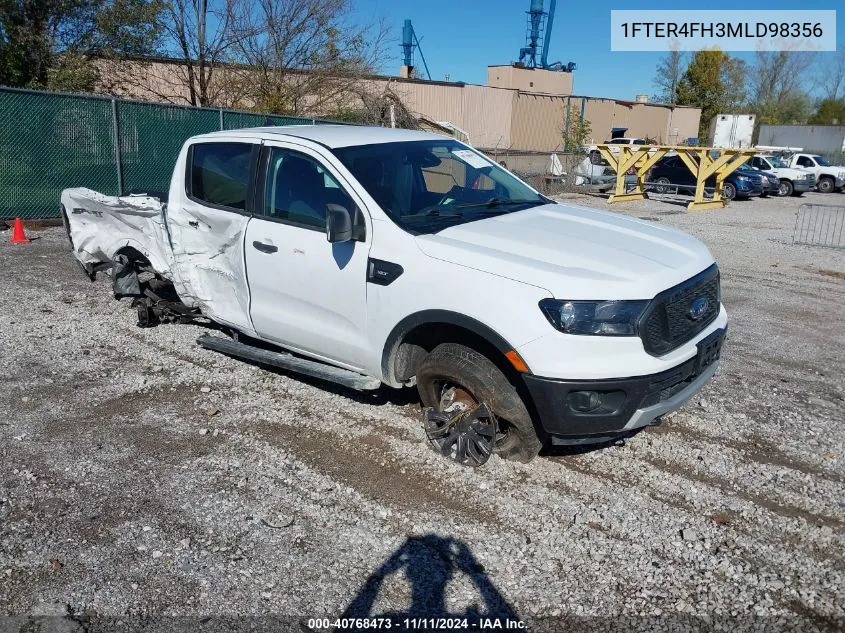 2021 Ford Ranger Xlt VIN: 1FTER4FH3MLD98356 Lot: 40768473