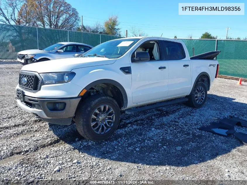 2021 Ford Ranger Xlt VIN: 1FTER4FH3MLD98356 Lot: 40768473