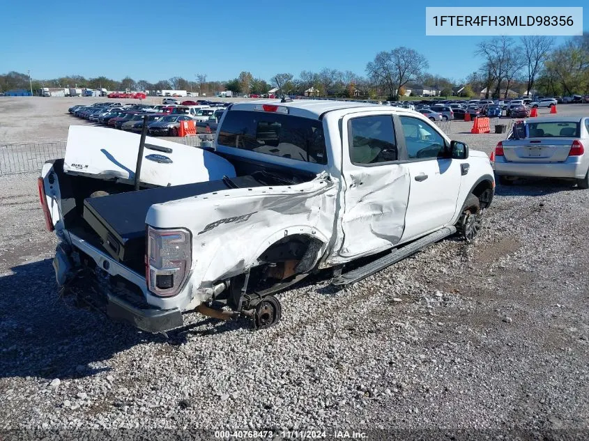 2021 Ford Ranger Xlt VIN: 1FTER4FH3MLD98356 Lot: 40768473