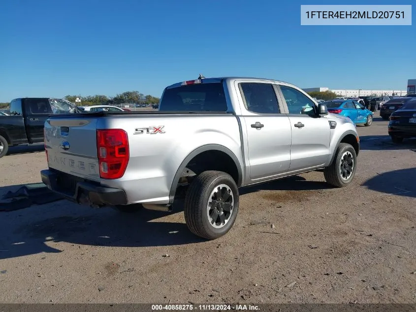 2021 Ford Ranger Xl VIN: 1FTER4EH2MLD20751 Lot: 40858275