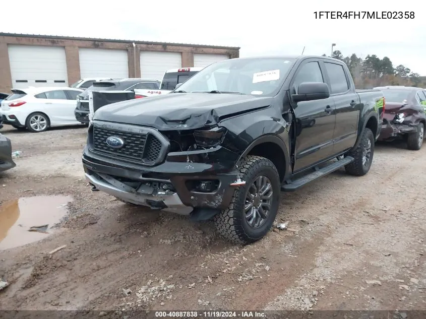 2021 Ford Ranger Xlt VIN: 1FTER4FH7MLE02358 Lot: 40887838