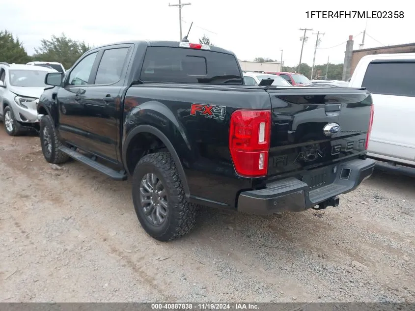 2021 Ford Ranger Xlt VIN: 1FTER4FH7MLE02358 Lot: 40887838