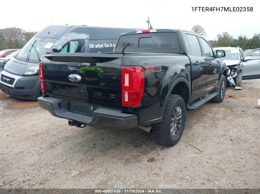 2021 Ford Ranger Xlt VIN: 1FTER4FH7MLE02358 Lot: 40887838