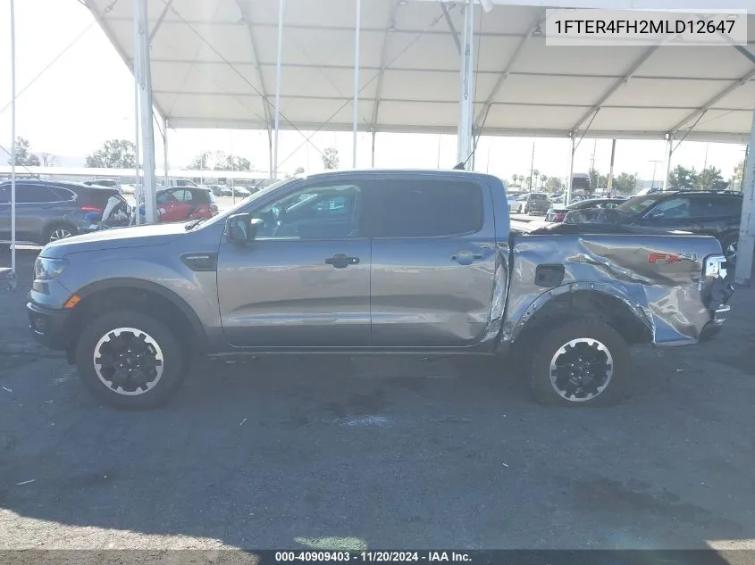 2021 Ford Ranger Xl VIN: 1FTER4FH2MLD12647 Lot: 40909403