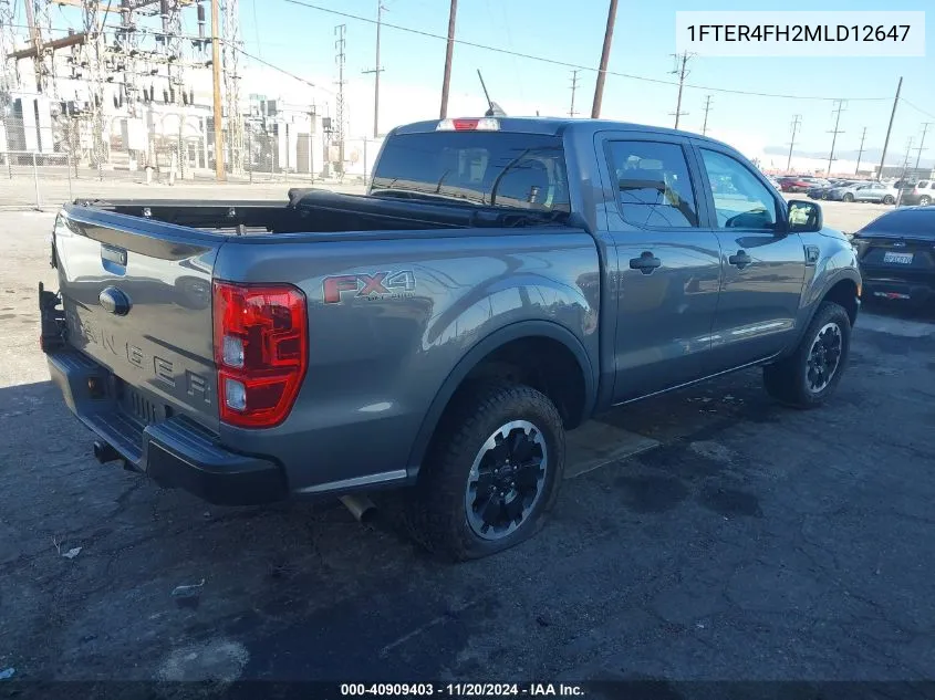 2021 Ford Ranger Xl VIN: 1FTER4FH2MLD12647 Lot: 40909403