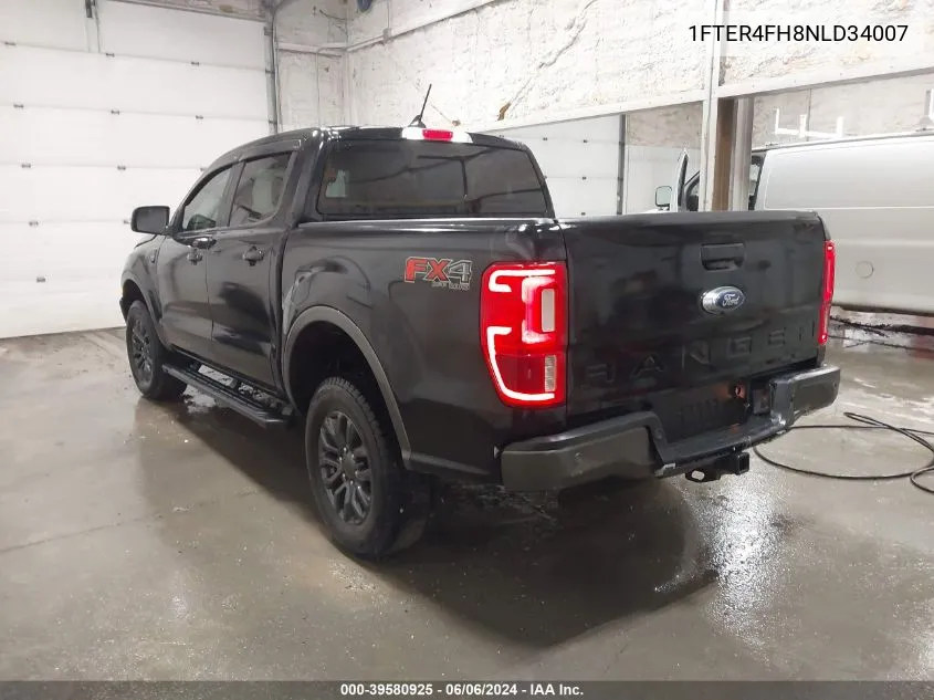 2022 Ford Ranger Lariat VIN: 1FTER4FH8NLD34007 Lot: 39580925