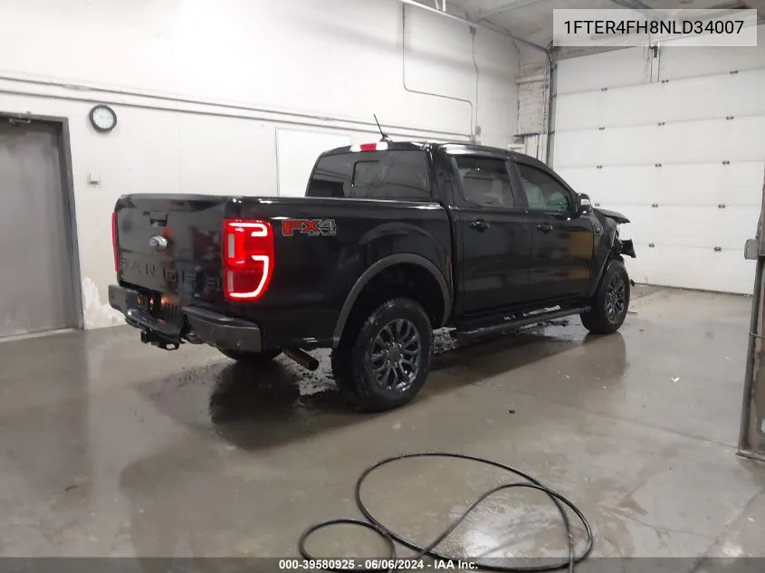 2022 Ford Ranger Lariat VIN: 1FTER4FH8NLD34007 Lot: 39580925