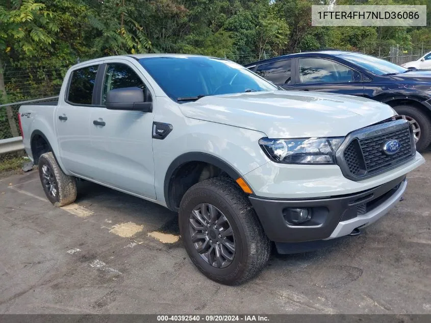 2022 Ford Ranger Xlt VIN: 1FTER4FH7NLD36086 Lot: 40392540