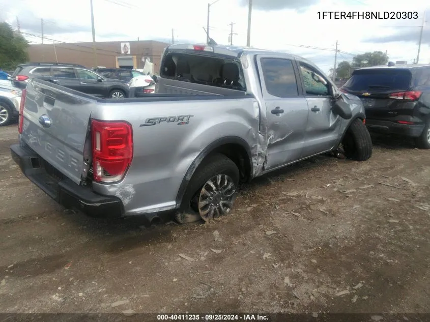 2022 Ford Ranger Xlt VIN: 1FTER4FH8NLD20303 Lot: 40411235