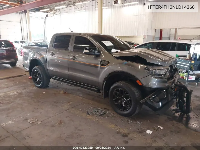 2022 Ford Ranger Lariat VIN: 1FTER4FH2NLD14366 Lot: 40423059