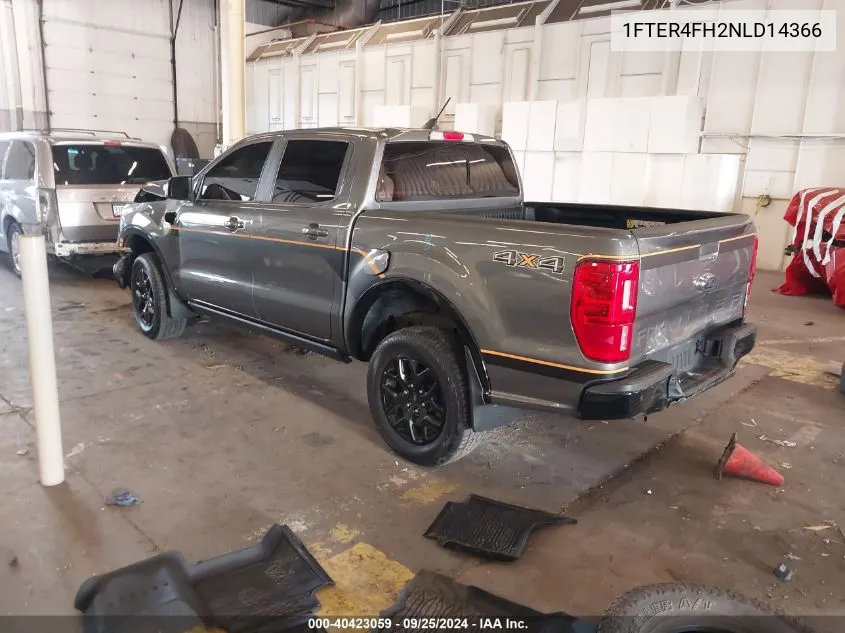 2022 Ford Ranger Lariat VIN: 1FTER4FH2NLD14366 Lot: 40423059