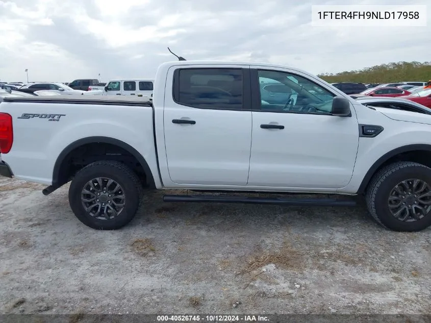 2022 Ford Ranger Xlt VIN: 1FTER4FH9NLD17958 Lot: 40526745