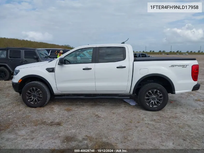 2022 Ford Ranger Xlt VIN: 1FTER4FH9NLD17958 Lot: 40526745