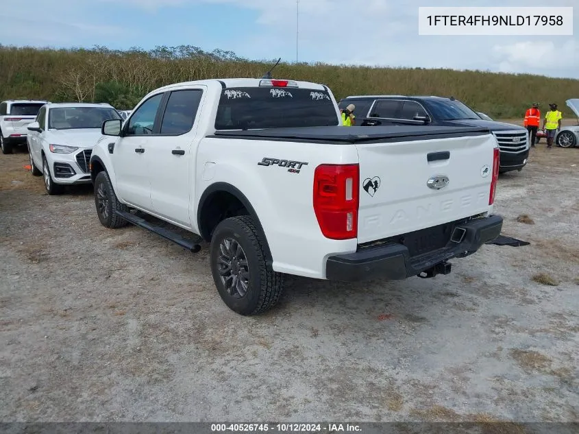 2022 Ford Ranger Xlt VIN: 1FTER4FH9NLD17958 Lot: 40526745