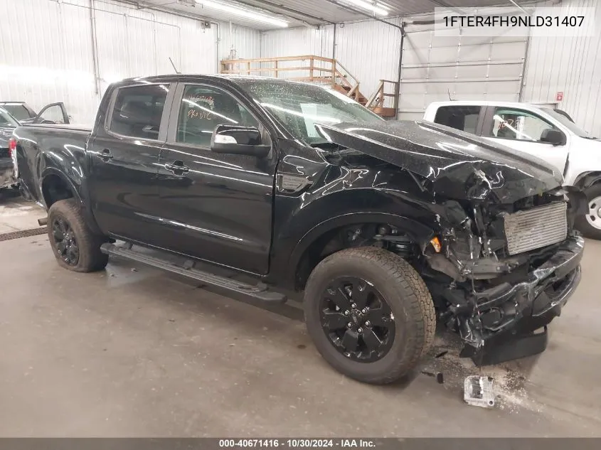 2022 Ford Ranger Lariat VIN: 1FTER4FH9NLD31407 Lot: 40671416