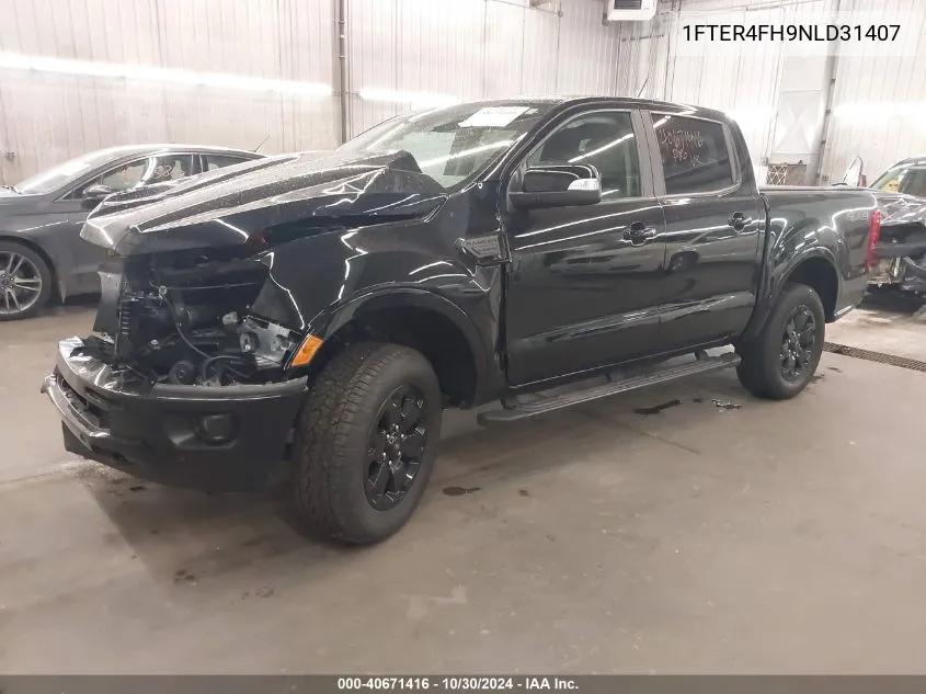 2022 Ford Ranger Lariat VIN: 1FTER4FH9NLD31407 Lot: 40671416