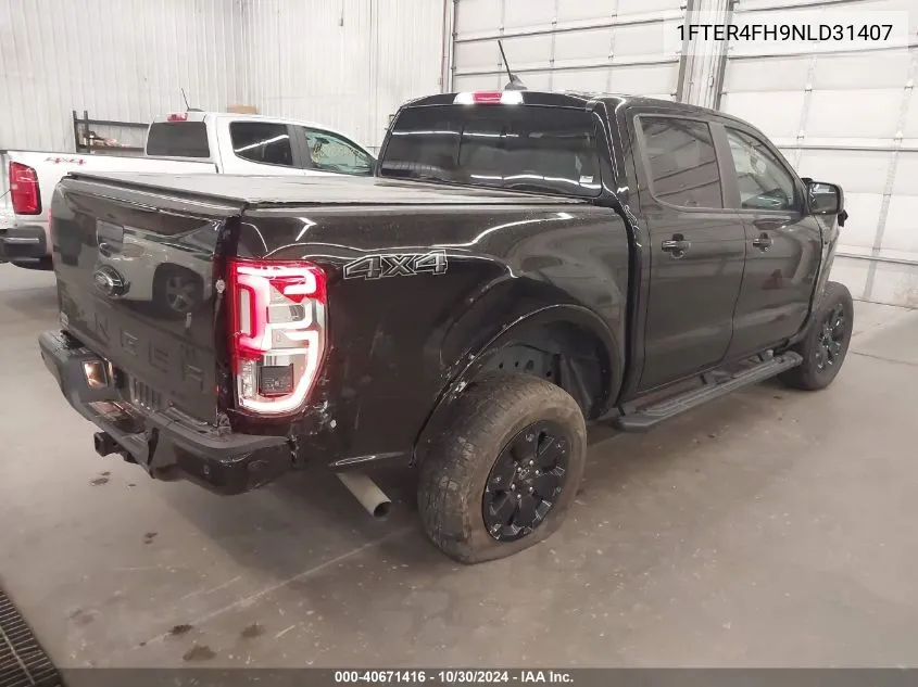 2022 Ford Ranger Lariat VIN: 1FTER4FH9NLD31407 Lot: 40671416