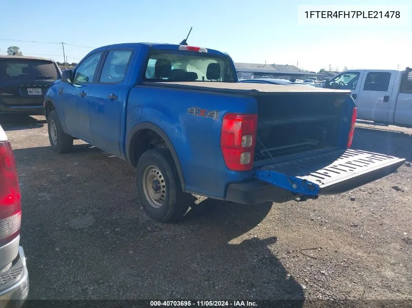 2023 Ford Ranger Xl VIN: 1FTER4FH7PLE21478 Lot: 40703695