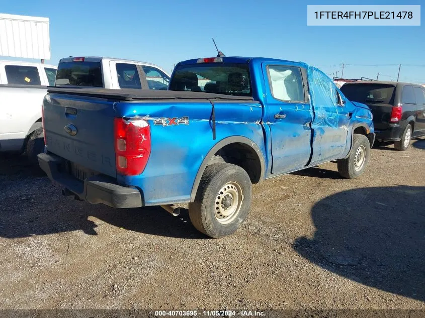 2023 Ford Ranger Xl VIN: 1FTER4FH7PLE21478 Lot: 40703695