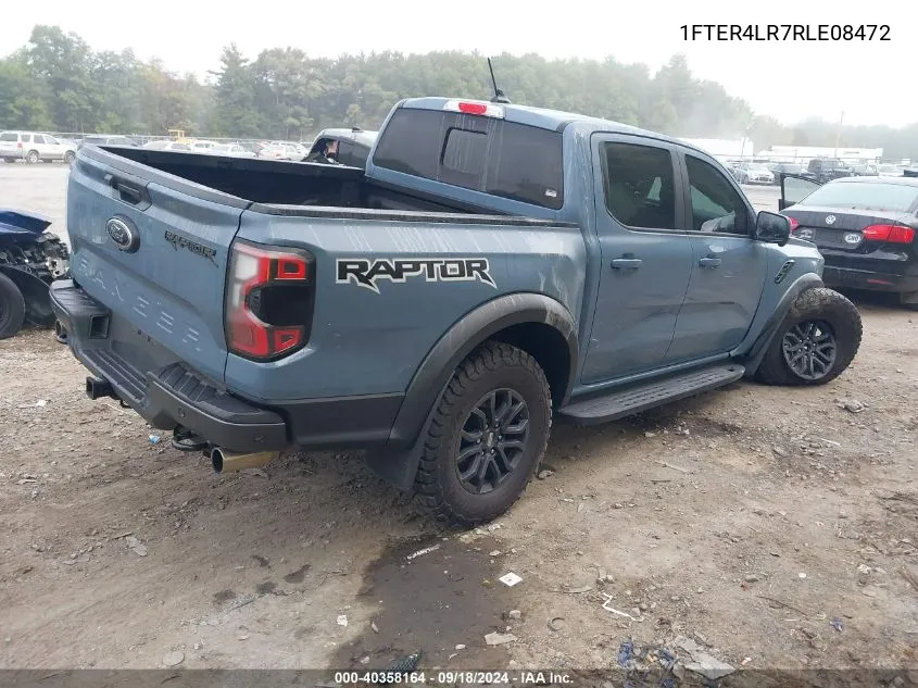 2024 Ford Ranger Raptor VIN: 1FTER4LR7RLE08472 Lot: 40358164