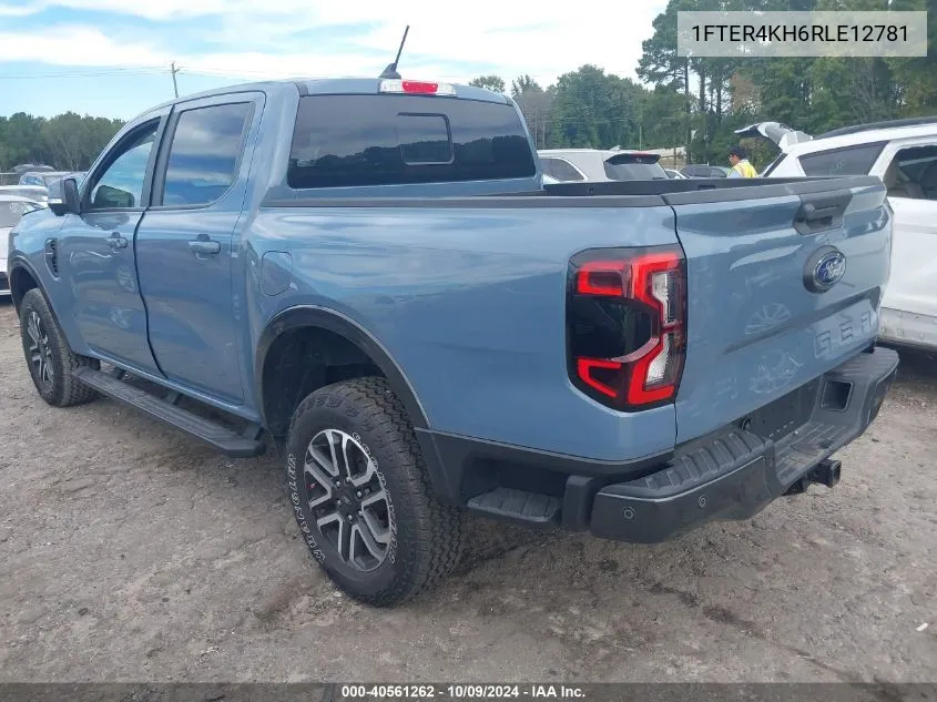 2024 Ford Ranger Lariat VIN: 1FTER4KH6RLE12781 Lot: 40561262