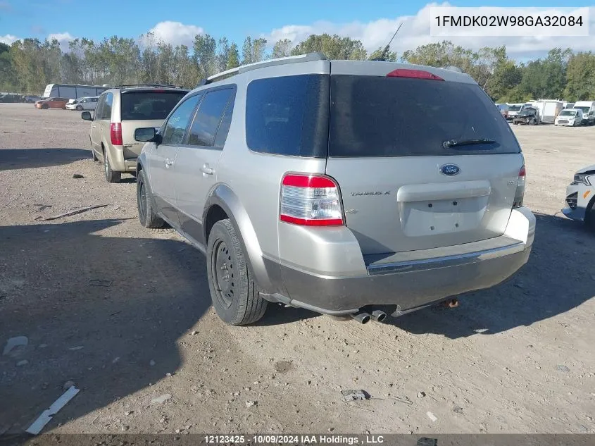 2008 Ford Taurus X VIN: 1FMDK02W98GA32084 Lot: 12123425