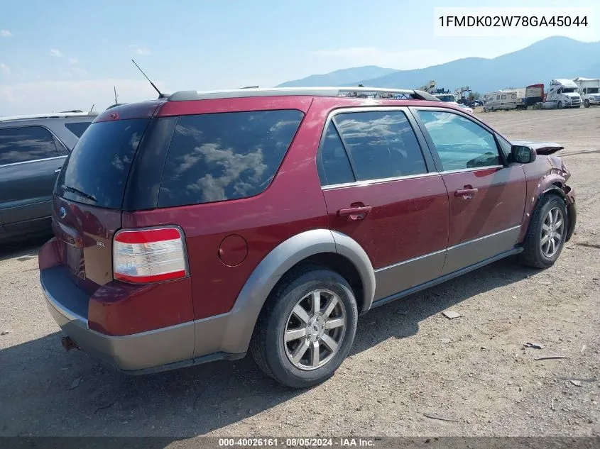 2008 Ford Taurus X Sel VIN: 1FMDK02W78GA45044 Lot: 40026161