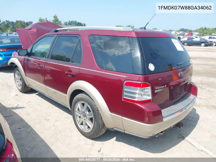 1FMDK07W88GA34062 2008 Ford Taurus X Eddie Bauer