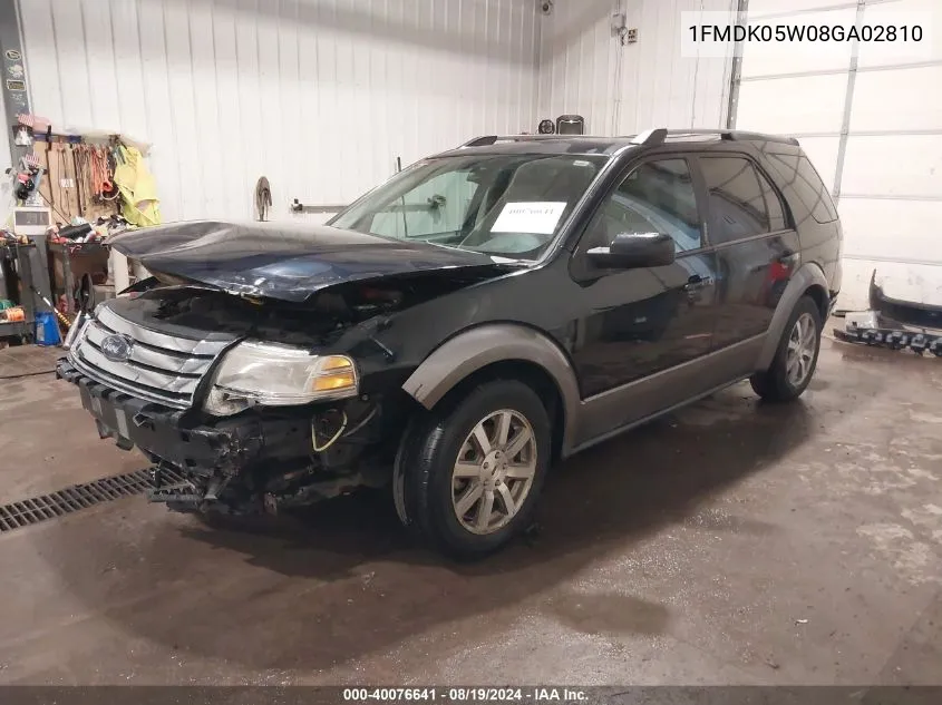 2008 Ford Taurus X Sel VIN: 1FMDK05W08GA02810 Lot: 40076641