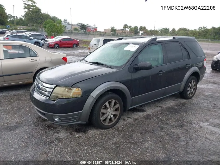 2008 Ford Taurus X Sel VIN: 1FMDK02W68GA22208 Lot: 40138297