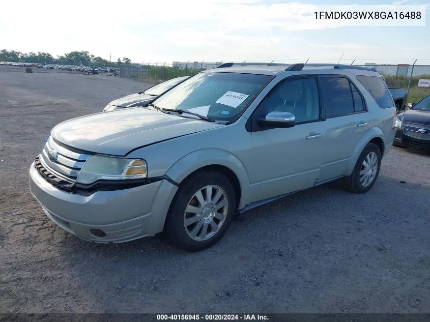 2008 Ford Taurus X Limited VIN: 1FMDK03WX8GA16488 Lot: 40156945