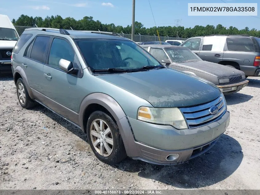 2008 Ford Taurus X Sel VIN: 1FMDK02W78GA33508 Lot: 40158873