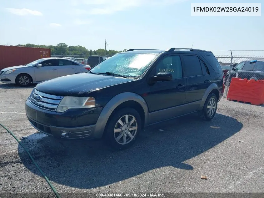 2008 Ford Taurus X Sel VIN: 1FMDK02W28GA24019 Lot: 40381466