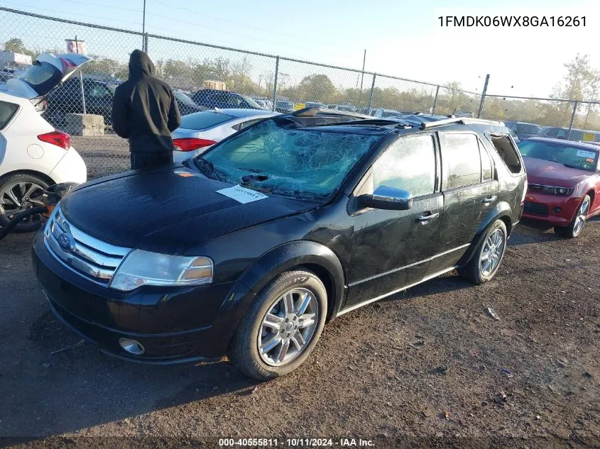 2008 Ford Taurus X Limited VIN: 1FMDK06WX8GA16261 Lot: 40555811