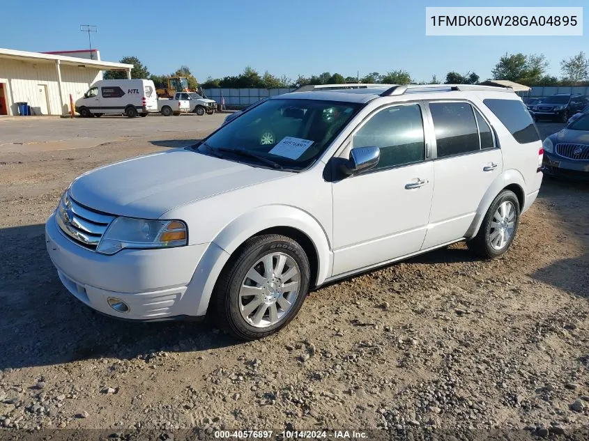 2008 Ford Taurus X Limited VIN: 1FMDK06W28GA04895 Lot: 40576897