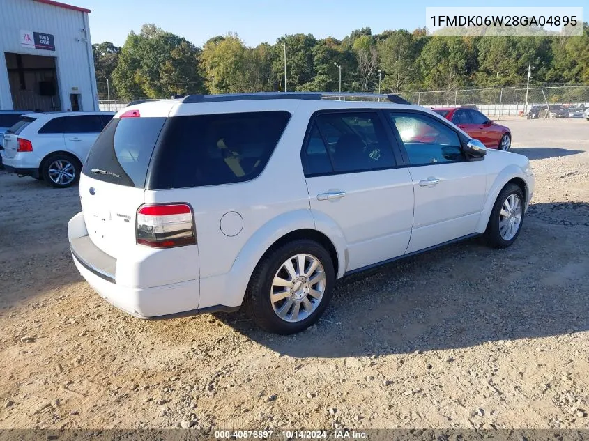 2008 Ford Taurus X Limited VIN: 1FMDK06W28GA04895 Lot: 40576897