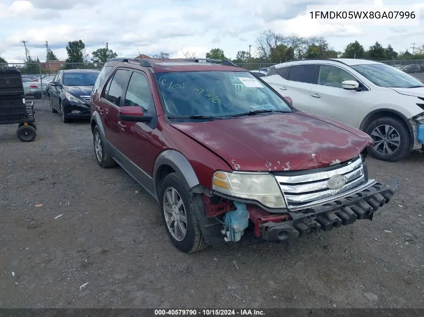 2008 Ford Taurus X Sel VIN: 1FMDK05WX8GA07996 Lot: 40579790